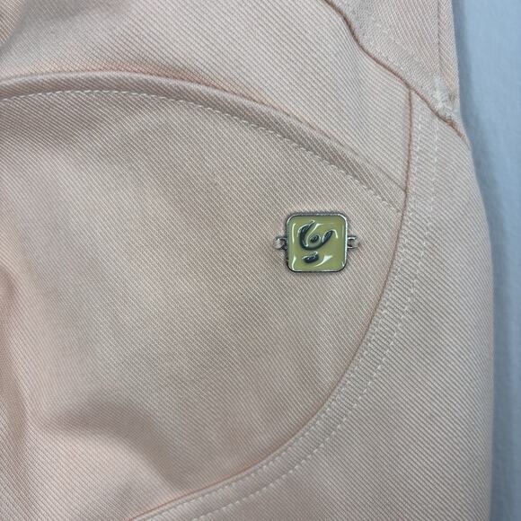 Freddy WR.UP Pants Sz S High Waisted Peach Pink Pastel Shaping Zip Legging Italy - Picture 7 of 14